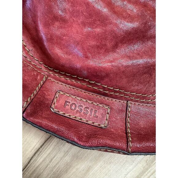 Fossil vintage leather satchel red - Picture 3 of 8